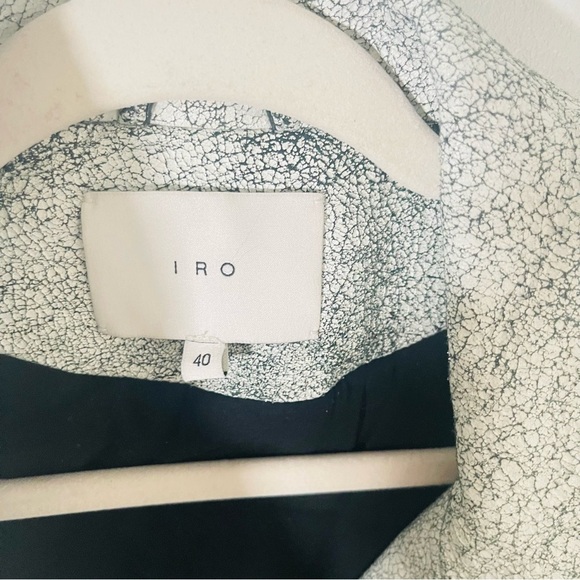 IRO Ilaria Ribbed Distressed Lamb Leather Biker Jacket Off-white Size 8 - Picture 5 of 15